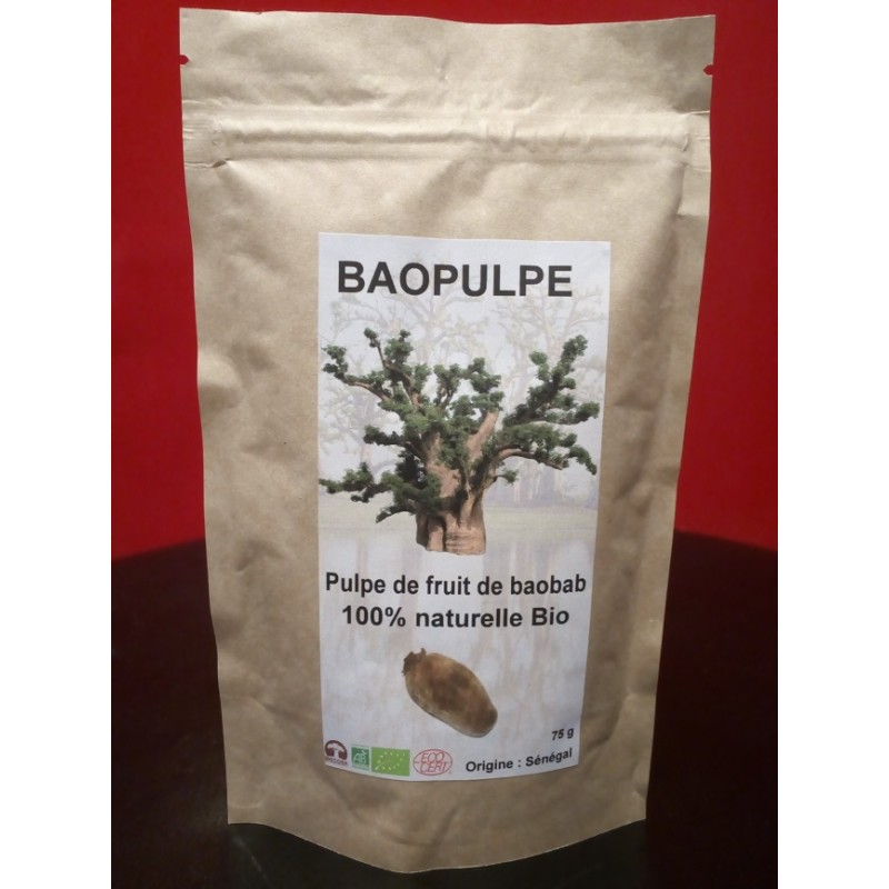 75 gr. de pulpe Bio de fruit de baobab